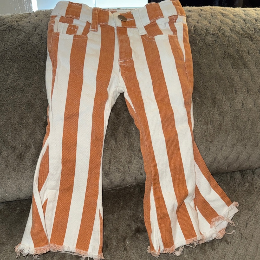 Striped Orange and White Kids Bottoms